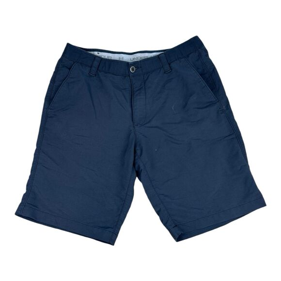 Under Armour Shorts Men's 34 Black HeatGear UA Match Play Flat Front Hybrid Golf - Picture 1 of 8